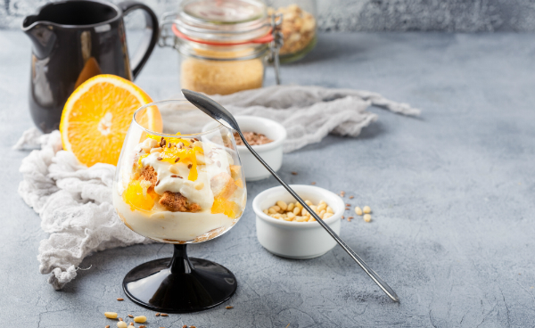 Parfait mit Orangenkompott - eine wunderbar herbstliche Nachspeise