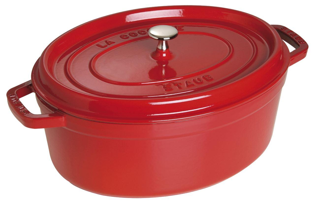 Staub Cocotte oval 33 cm kirschrot