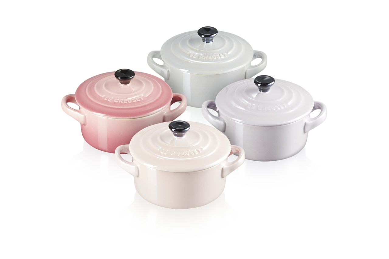 Le Creuset Mini Cocottes 4er Set metallic rose