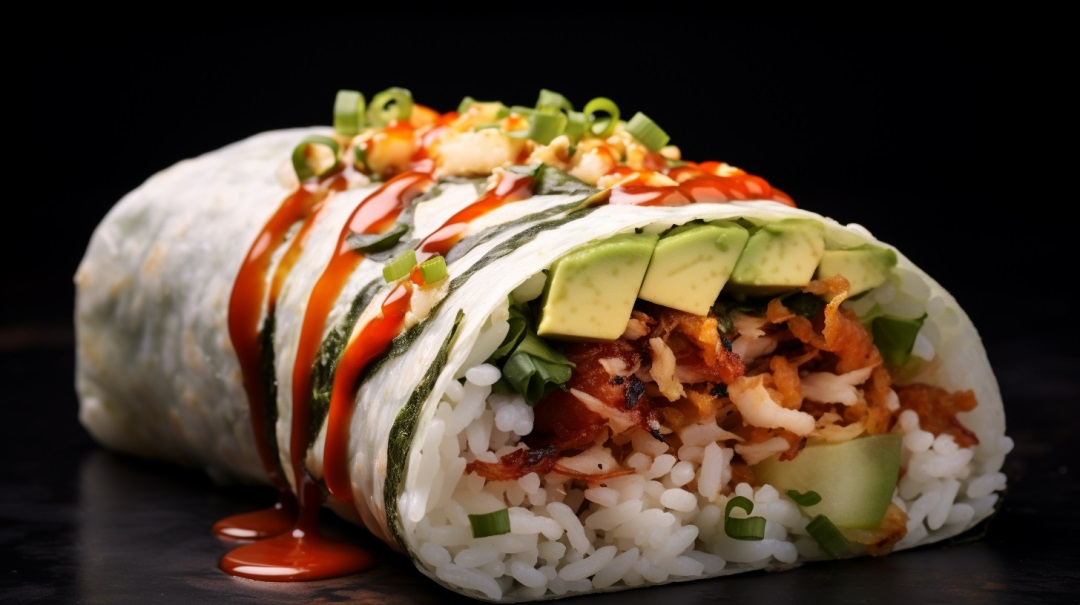 Sushi-Burrito mit mexikanischer Füllung