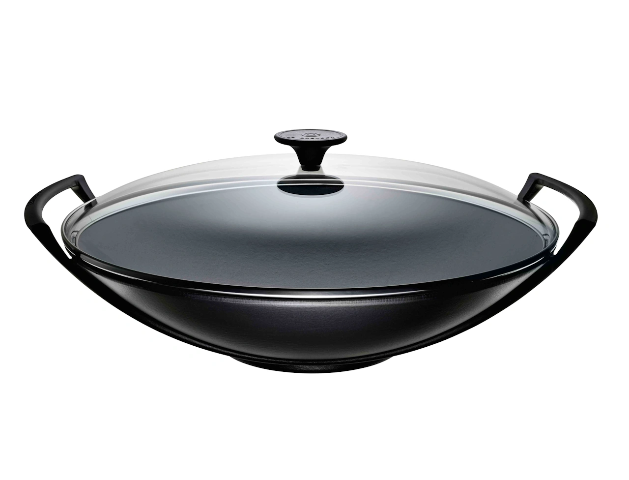 Le Creuset Gusseisen Wok 36 cm schwarz