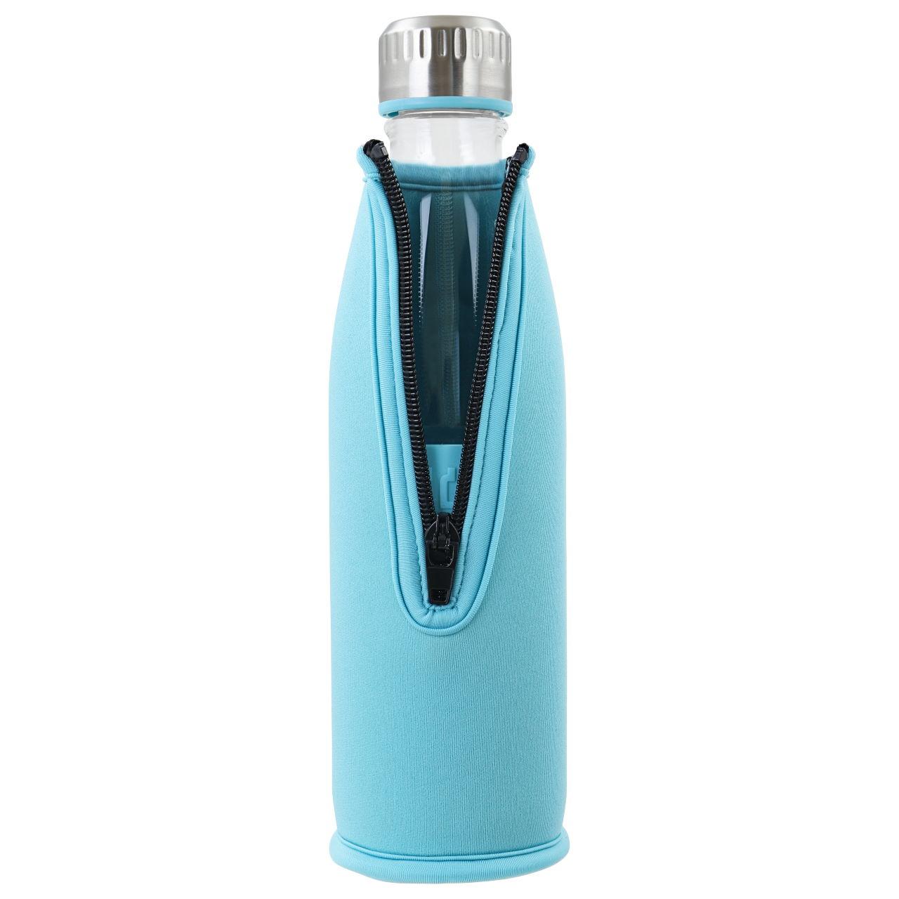 BODDELS Glas Trinkflasche DREE mit Neoprentasche